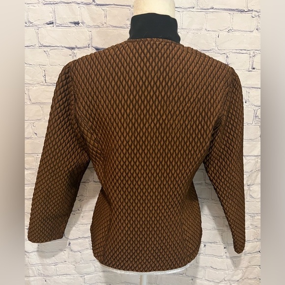 St. John Patchwork Full-Zipper Mandarin Collar Quilted Jacket with Pockets P - Picture 4 of 6